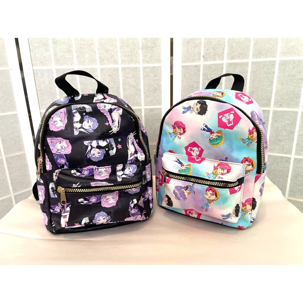KPop Demon Hunters NEW Mini Backpack Bundle Huntrix Chibi Saja Anime Bags Kawaii